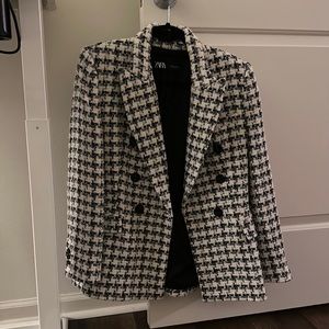 Zara Houndstooth Blazer